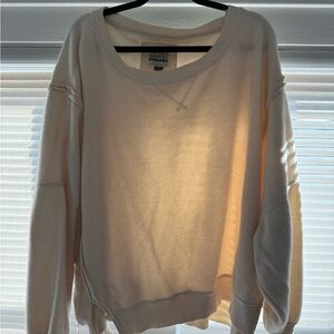 American Eagle Outfitters Cream Scoop Neck Sweater